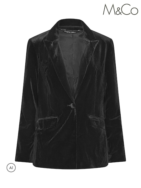 Black - M&co Velvet Blazer