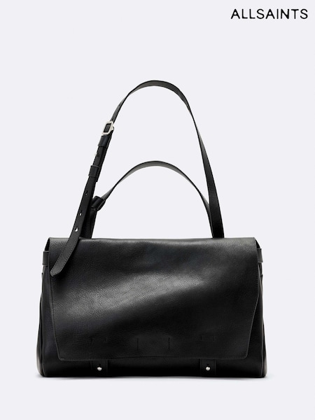 أسود - Allsaints Joan Satchel Bag