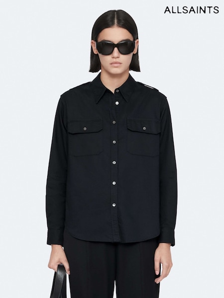 Svart - Allsaints Maven Military Shirt