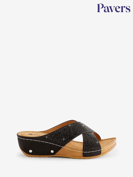 Pavers Heeled Black Mule Sandals (482113) | 1 802 грн