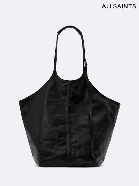 Black - Allsaints Siloh Overspill Tote Bags