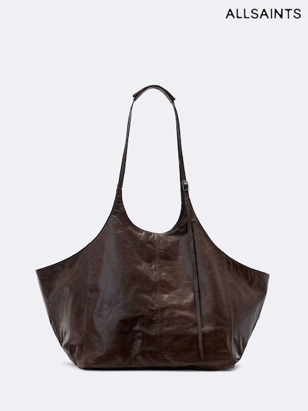 Темно-коричневый - Allsaints Siloh Overspill Tote Bags