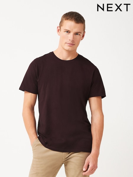 Red Dark Burgundy Regular Fit Essential Crew Neck Cotton T-Shirt (482349) | € 7
