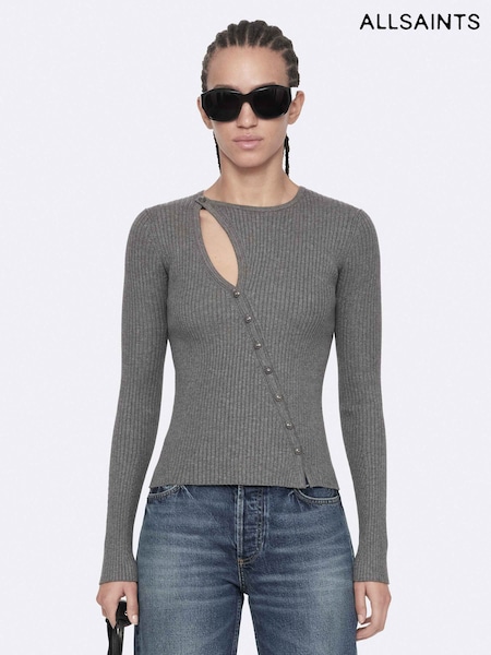 Серый - Allsaints Cruz Button Through Jumper