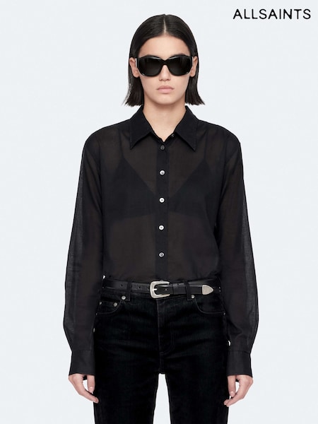 Black - Allsaints Simone Blouse Shirt