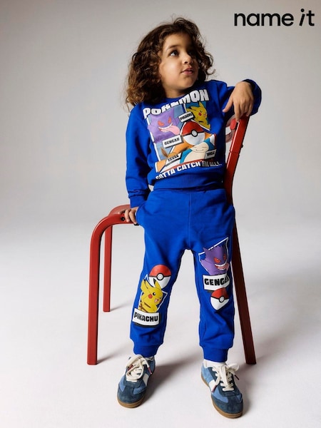Blue - Name It Graphic Pokemon Sweatshirt