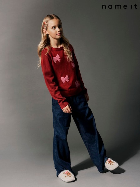 Red - Name It Chirstmas Bow Jumper