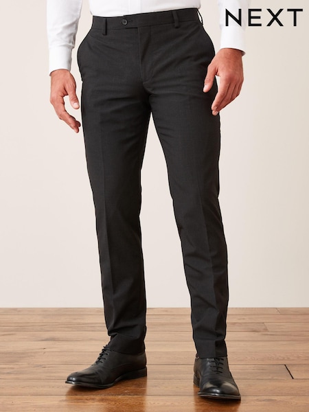 črna - Slim - Wool Mix Textured Suit: Trousers (483520) | € 27