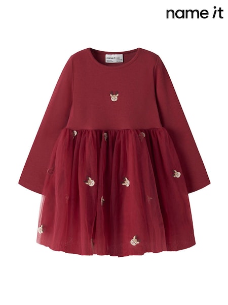 Red - Name It Tulle Candy Cane Christmas Dress