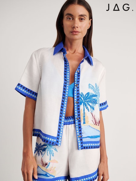 أزرق - Jag Sunlounger Short Sleeve Shirt