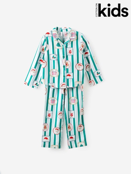 Vert - Cotton On Kids Flannel Xmas Pyjamas Set