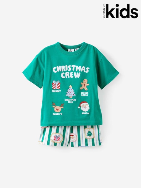 Green - Cotton On Kids Dreamdrift Family Xmas Pyjamas Set