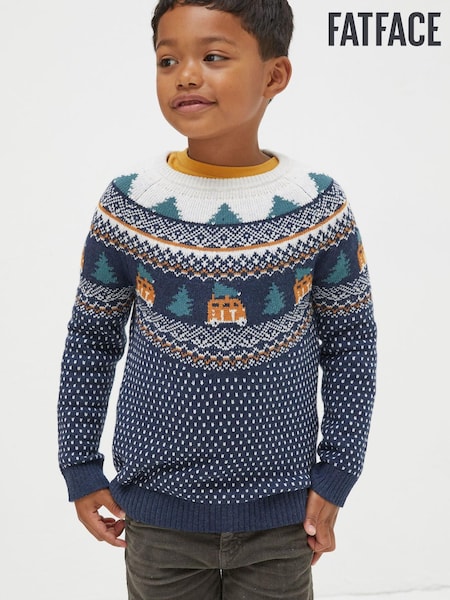 FatFace Blue Camper Yoke Fairisle Jumper (485034) | €17.50