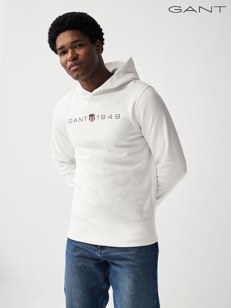 GANT Cream Eggshell Printed Graphic Hoodie (485061) | €59