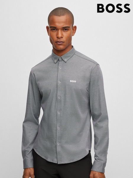 BOSS Blue Biado Button Down Collar Long Sleeve Shirt (485387) | €76