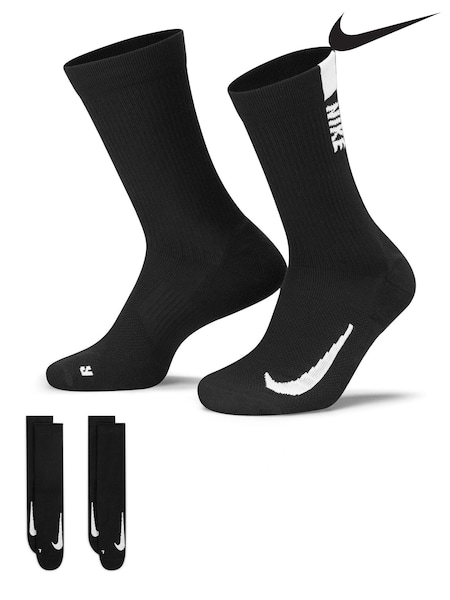 Nike Black/White Multiplier Crew Socks 2 Pack (485677) | €22.50