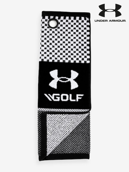 Under Armour Black/White 100% Cotton Golf Towel (486460) | AED128