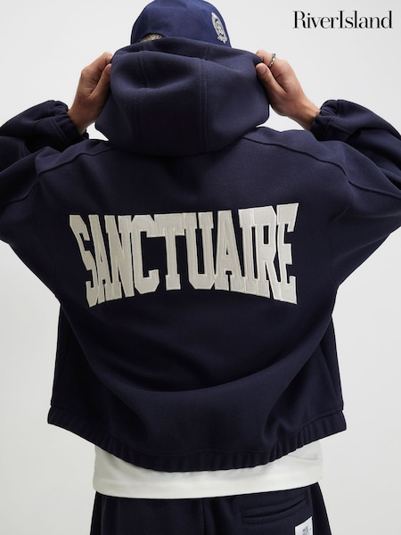 Blue - Regular River Island Oversized Sanctuaire Hoodie