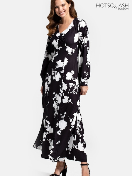 Black - Hot Squash Maxi Floral Dress