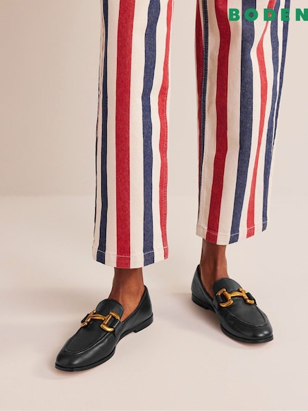 Boden Black Snaffle Leather Loafers (487960) | R$ 1,085