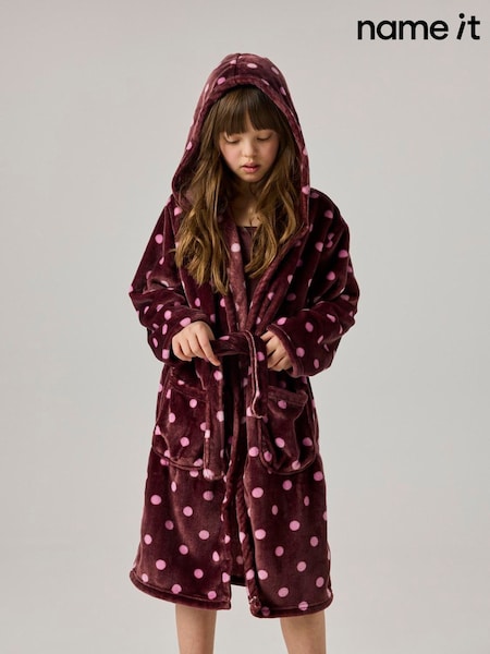 Purple - Name It Striped Bathrobe