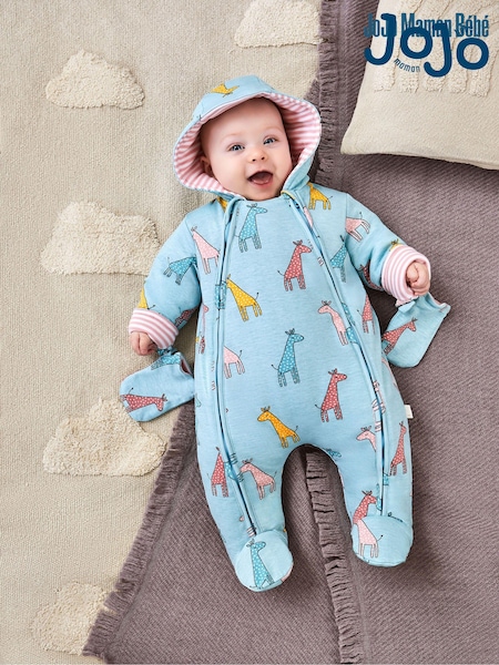 JoJo Maman Bébé Duck Egg Giraffe Print Pramsuit (488387) | €58