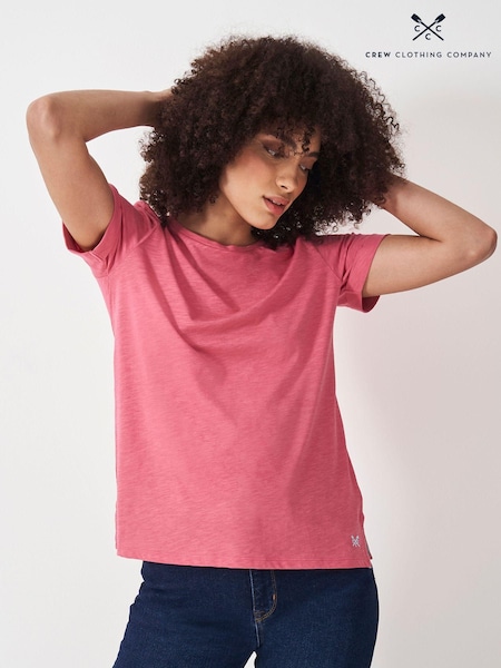 Roz Întunecat - Tricou Crew Clothing Perfect Slub din bumbac 100% (488802) | 91 LEI