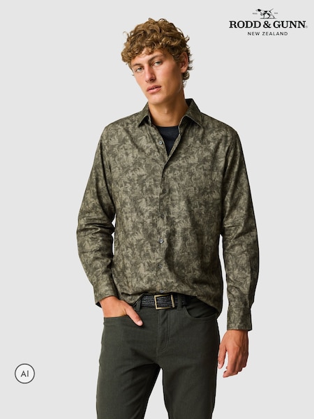 Green - Regular Rodd & Gunn Campbell Valley Slim Fit Shirt