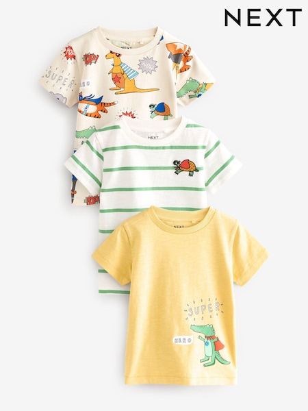 Rumena/zelena - 100% Cotton Short Sleeve Character T-Shirts 3 Pack (3mths-7yrs) (488902) | € 14 - € 18