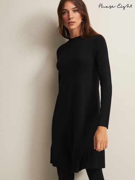 Phase Eight Black Fine Knit Vickie Mini Dress (489687) | €63