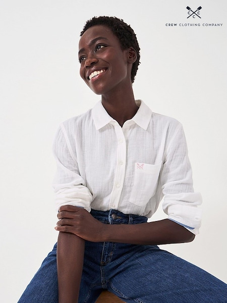 Crew Clothing White Relaxed Fit Harlie 100% Cotton Shirt (489707) | 2,944 UAH