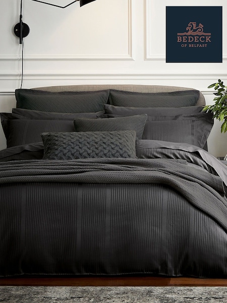 Bedeck Of Belfast Charcoal Grey 300 Thread Count 100% Cotton Mansa Duvet Cover (490747) | €86 - €152