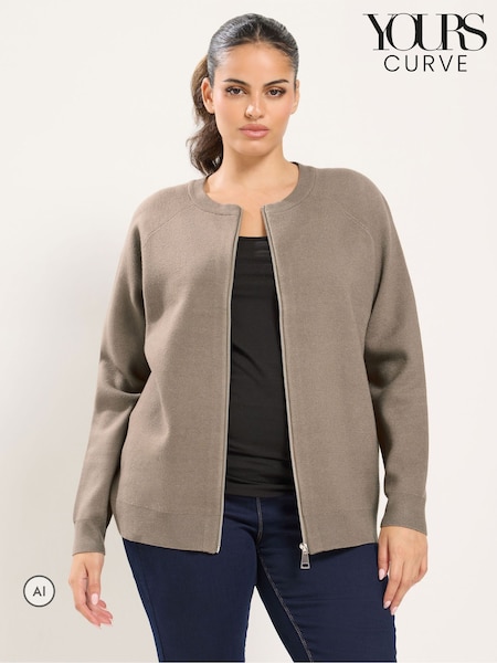 Boja kože - Yours Curve Knitted Bomber Jacket