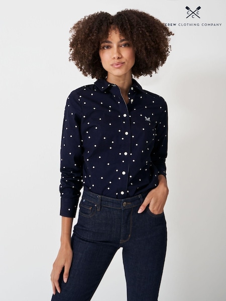 Albastru închis - Crew Clothing Lulworth 100% bumbac Cămăși (491344) | 246 LEI