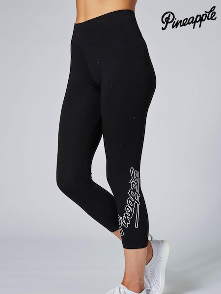 Pineapple Black Logo High Waisted Crop Leggings (491345) | €18