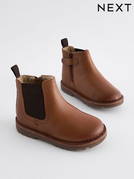 Hellbraun - Warm Lined Leather Chelsea Boots (492175) | 30 € - 35 €