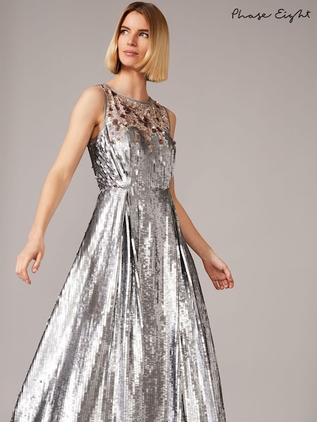 Phase Eight Metallic Lainey Shimmer Sequin Midi Dress (493746) | 804 QAR
