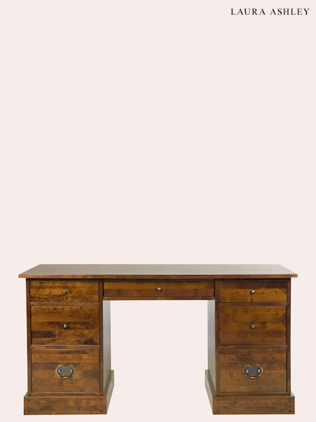 Laura Ashley Dark Chestnut Garrat 7 Drawer Desk (494008) | €1,499.50
