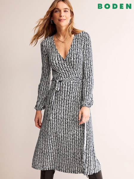 Boden Blue Joanna Jersey Midi Wrap Dress (494159) | €60