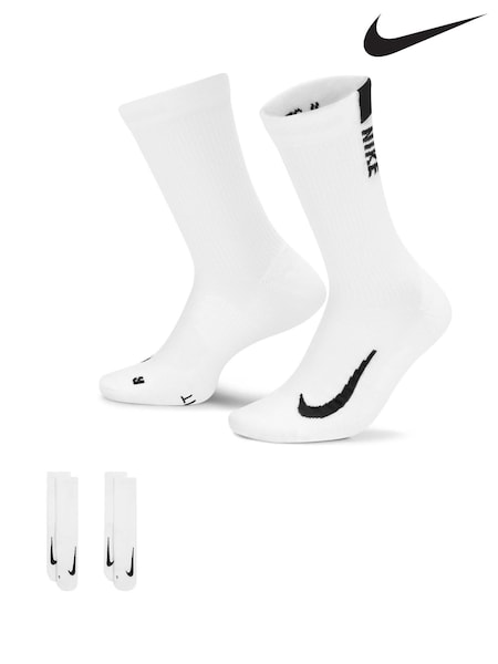 Nike White/Black Multiplier Crew Socks 2 Pack (494161) | €22.50