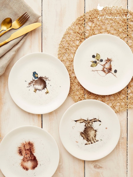 Royal Worcester Wrendale Set of 4 White Animal Side Plates (494954) | €79