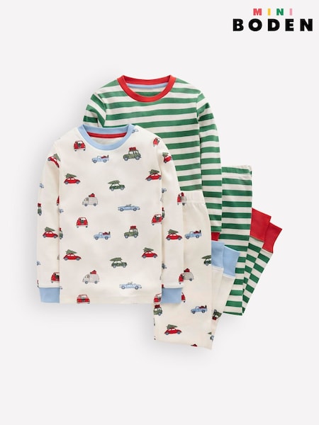 Krem - Boden Snug Pyjamas 2 Pakke