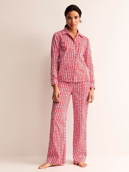 Boden Red Cotton-Sateen Pyjama Shirt (495538) | €32