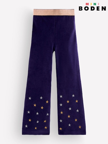 Blå - Boden fløyels-Leggings med utsving