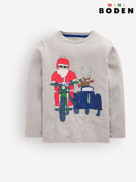 Gri - Boden Front & Back Christmas Print T-shirt