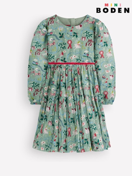 Green - Boden Posie Twirly Woven Dress