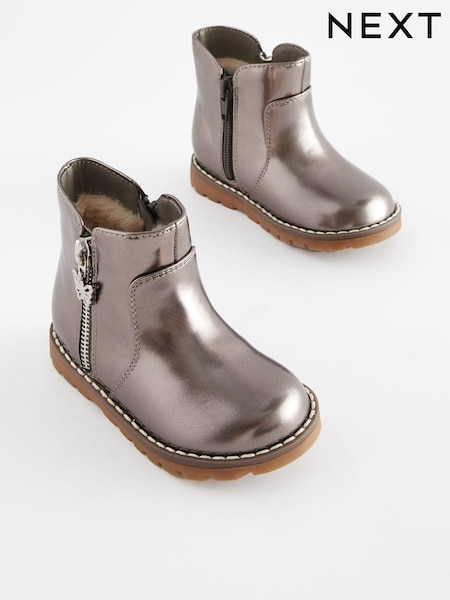 Серебряный - Warm Lined Tassel Detail Zip Boots (496113) | €7 - €9