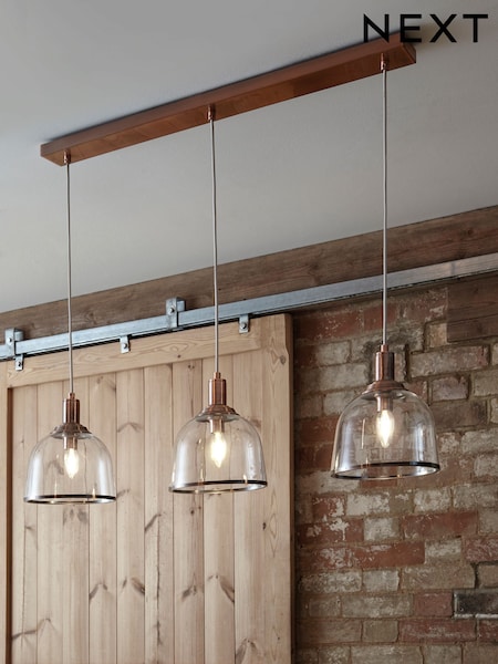 Copper Gloucester 3 Light Pendant Ceiling Light (496306) | €153