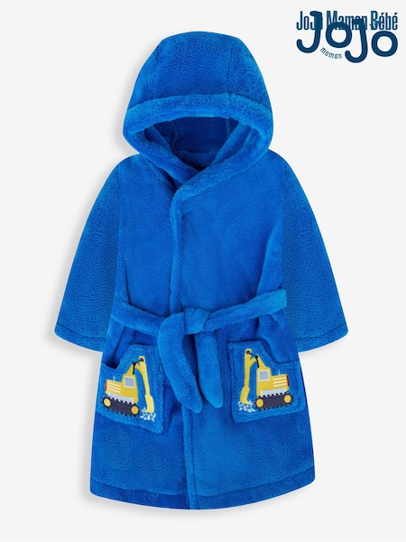 עם דוגמת דחפור באפור-כחול - Jojo Maman Bébé Digger Dressing Gown (496583) | ‏121‏₪