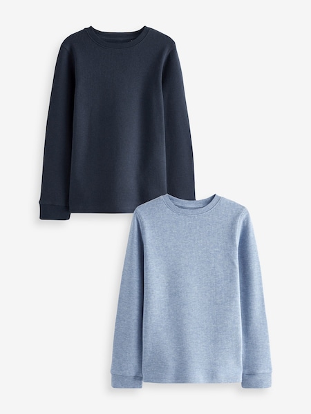 Bleu/Marine - Hauts thermiques à manches longues Lot de 2 (2-16 ans) (497035) | € 12 - € 17